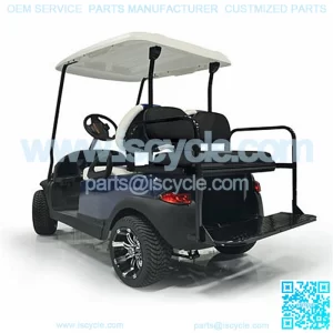 RXV STEEL Golf Cart Rear Seat Kit - BLACK - Flip Seat w/ Cargo Bed (Fits 2008+)