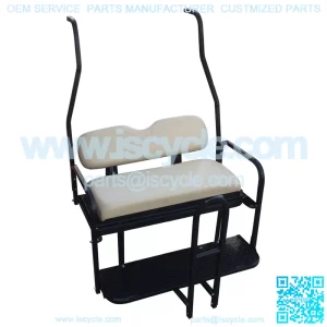 Golf Cart Rear Seat Kit (1982 - 2013 models) - (Matches Factory front seat) - Flip Seat w/ Cargo Bed & Free Grab Bar