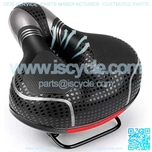 Bike Seat Bicycle Seat Shock Absorbing Memory Foam Soft Bike Saddle with Taillight Reflective Strip, Waterproof BreathUniversal Fit Bike Seat Cushion for Men Women