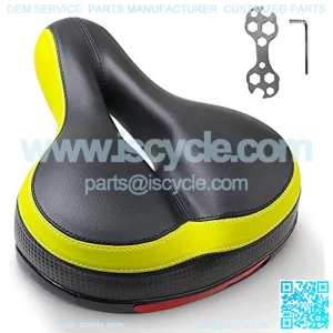 Bike Seat with Dual Shock-Absorbing Ball,High Density Memory Foam Bicycle Saddle for Men Women, Hollow Design,Universal Fit Saddle with Tools