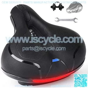 Bike Seat Memory Foam Waterproof Bike Cushion with Dual Shock Absorbing Balls Bicycle Seat with Reflective Tape Universal Fit for Exercise and Outdoors