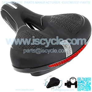 Bike Seat Bicycle Saddle Shock-Absorbing, Waterproof Reflective High Safe Thickened Memory Foam Gel Cycling Cushion Padded for Mountain Road MTB City Bikes (Free Tools/Rain Cover)