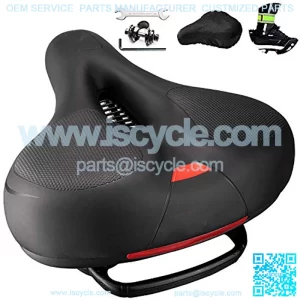 Bike Seat Replacement - Wide Bike Saddle Memory Foam for Men Women - Universal Fit Indoor Outdoor