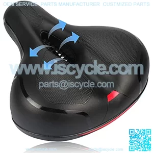 Bike Seat, Most Bicycle Seat Memory Foam Bicycle Saddle Waterproof -Wide Bike Seat Replacement Dual Shock Absorbing Ball with Mounting Wrench