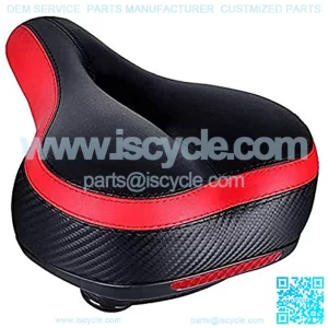 Bicycle Saddle, The Most Leather Bicycle Seat, Bicycle seat Double Shock Absorption Memory Foam (Red)