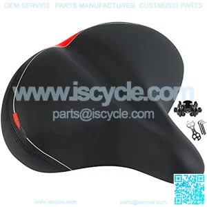 Oversized Bike Seat Bicycle Seat Bike Saddle Replacement with Soft Memory Foam Padded, Wide Cushion and Dual Shock Absorbing Ball for Men & Womens