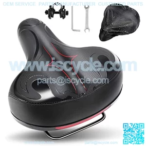 Bike Seat, Universal Waterproof DurBike Saddle Replacement Padded Memory Foam with Dual Spring Shock Absorption, Soft Cushion Bicycle Seats for (Include Spanner and Raincover)