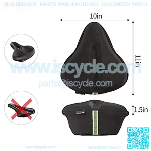 Wide Bike Seat Cushion Cover for Men Women Extra Large Memory Foam Gel Bicycle Seat Covers Fits Exercise Bikes Spin Stationary Cruiser Bicycles Cycling