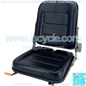Forklift Seat Suspension Tractor Seat PVC with 140?? Adjustable Back Angle Fits Excavator Forklift, Tractor, Skid Loader, Backhoe Dozer Telehandler Heavy Mechanical Seat Black