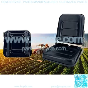 Waterproof Lawn Mower Seat Tractor Seat with 140?? Adjustable Back and Sliding Rails, Heavy Mechanical Seat for Forklift, Backhoe, Lawn Mower, Lawn Tractor, Excavator, Dozer, Skid Loader, Bobcat