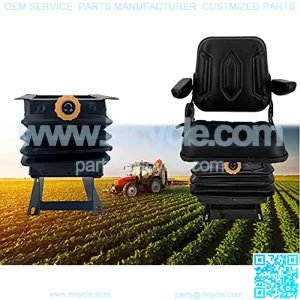 Waterproof Tractor Seat with Suspension Armrest and Adjustable Back, Heavy Mechanical Seat Suspension Seat for Forklift, Backhoe, Lawn Mower, Lawn Tractor, Excavator, Dozer, Skid Loader