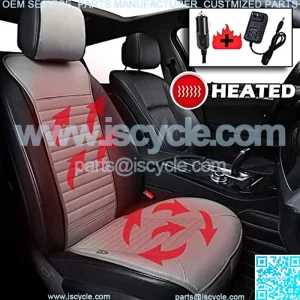 Car Travel Seat Cover Cushion - 1 Pack Premium Quality Gray 12V 24V Comfortable Seat Cushion for Cars SUV Perfect for Cold Weather and Winter Driving