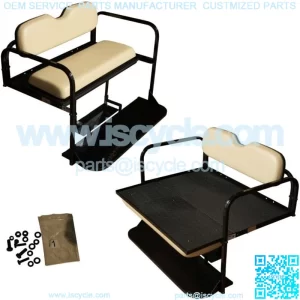 Club Car DS Golf Cart Flip Folding Rear Back Seat Kit for 1982 to 2000.5-Buff