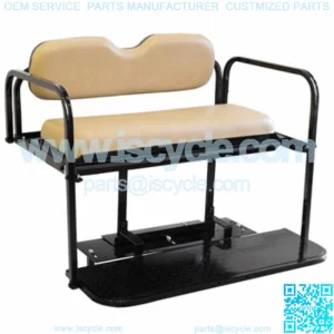 Club Car DS Golf Cart Flip Folding Rear Back Seat Kit - Buff Cushions