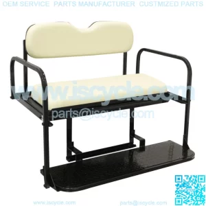 EZGO RXV Golf Cart Flip Folding Rear Back Seat Kit, 2008 and Up - Oyster White
