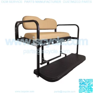 MACH3 Rear Flip Seat for EZGO TXT Golf Carts 1994.5 & Up - Tan Cushions
