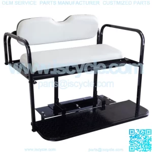 EZGO TXT Golf Cart Flip Folding Rear Back Seat Kit - Oyster White