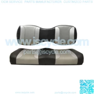 Golf Cart Rear Seat Covers for Genesis 250/300 - Black/Silver