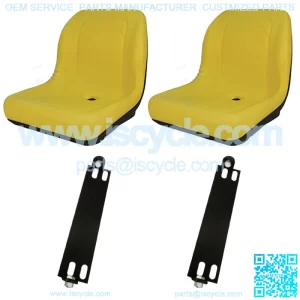 2 Yellow HIGH BACK SEAT w/ Pivot Rod Bracket Fits John Deere Fits Gator CS CX