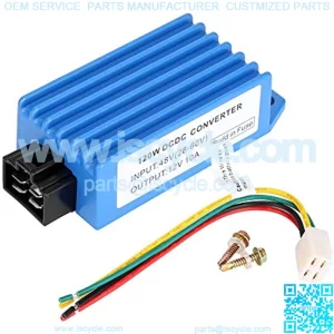 48V(28-60V) to 12V Golf Cart Voltage Reducer Converter for Yamaha Club Car, 10 Amp 120 Watts Dual Power Source