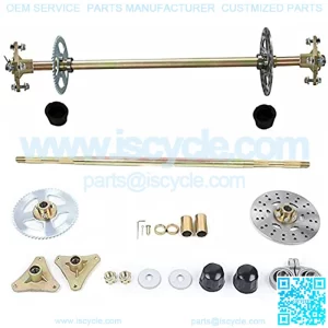 Rear Axle Assembly Go Kart Rear Wheel Axle Shaft Assembly Complete Wheel Hub Kit for DIY Go Kart ATV Quad Buggy Mini Bike (29'' Axle Overall Length)
