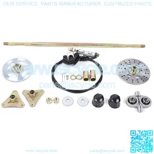 Go Kart Rear Wheel Axle Shaft Assembly Kit, 29.13''(740mm) ATV Go kart Rear Axle Complete Assembly Kit + Brake Master Cylinder fit Mini Quad ATV Buggy
