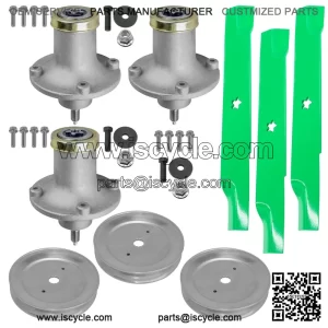 52" Deck Spindle w/Pulley & Blade Redmax CZT52 / Jonsered Z52XF / Dixon Ultra 52