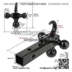 2" Trailer Tow Hitch Receiver for Silverado 1500/2500HD/3500HD - 3-Ball Hook Mount