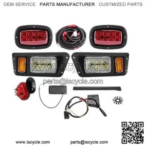 10L0L Complete 12V Golf Cart Light Kit with Headlights, Tail Lights, Turn Signals, Brake Lights, Flasher & Horn