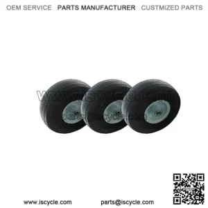Puncture-Proof No-Flat Tire Set of 3 ?C 1 Front 4.10X3.50-4 and 2 Rear 4.10X3.50-6 for Walk-Behind Blowers, Replaces 4164204 & 4164205