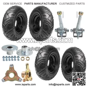 6" Tire, Rim, Wheel, Steering Spindle with 3-Stud Hub (13x5.00-6), for Go-Karts and Mini-Bikes.
