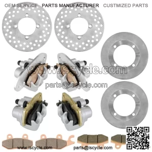 For Yamaha Rhino 700 YXR700 4X4 08-13 Front Rear Brake Caliper Disc Rotor With Pad