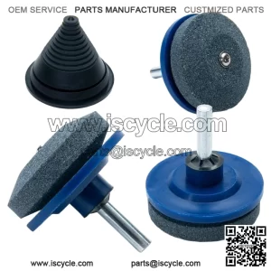 (3pc) Lawn Mower Deck Blade Sharpener Kit with Free Balancer for Mowers