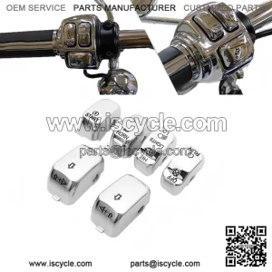 Chrome Hand Control Switch Cap Button Kit ?C 6pcs for Harley Softail Sportster Dyna