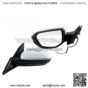 Left Driver Side Door Mirror for 2016-2021 Honda Civic LX SE Sport, Power Mirror, Manual Folding, Non-Heat, Match to Taffeta White, Replace 76258-TBA-A02ZA, HO1320283 (3 Pins)