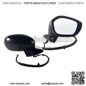Right Passenger Side Mirror Fits 2022-2026 Honda Civic Sedan/Hatchback, Power Glass, Manual Folding, Match to Crystal Black Pearl, Replace HO1321350, 76208T20A01 (3 Pins)