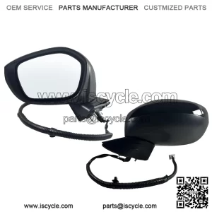 Left Driver Side Mirror Fits 2022-2026 Honda Civic Sedan/Hatchback, Power Glass, Manual Folding, Match to Crystal Black Pearl, Replace HO1320350 (3 Pins)
