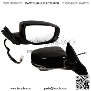 Right Passenger Side Mirror Fits 2013-2017 Honda Accord, Power Glass, Heated, Turn Signals and Camera, Match Black, Replace 76200T2GA42ZC (12 Pins)