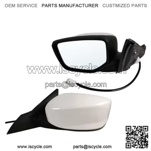 Left Driver Side Mirror Fits 2013-2017 Honda Accord Sedan/Coupe, Power Glass, Without Heated, Without Turn Signals, Without Blind Spot, Match White, Replace 76258T2FA11 (3 Pins)