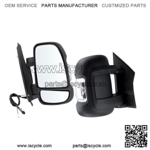 Right Passenger Side Door Mirror Compatible With 2014-2026 Ram Promaster 1500 2500 3500, Power Glass, Power Folding, Turn Signal, Heated, Black, Replace CH1321432, 5VF00JXWAG (8+2 Pins)