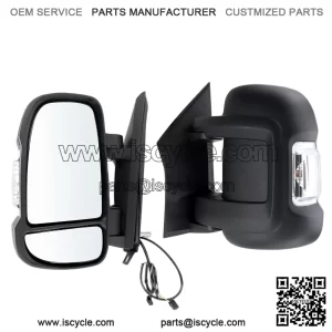 Left Driver Side Mirror Compatible with 2014-2026 Ram Promaster 1500/2500/3500, Temperature Sensor, Turn Signal Light, Manual Folding, Without Power Glass, Replace CH1320417, 5VE99JXWAB (2+2 Pins)