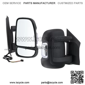 Right Passenger Side Mirror Compatible with 2014-2026 Ram Promaster 1500/2500/3500, Power Glass, Heated, Turn Signal Light, Manual Folding, Replace CH1321376, 5VE98JXWAD (8 Pins)