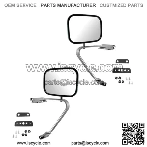 Driver and Passenger Side Mirror Assembly Set, Manual, Smooth, Foldaway, Compatible with 1980-1991 Ford F-150, 1987-1991 Ford Bronco