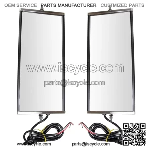 West Coast Mirror Set, Heated with Turn Signal, 16 x 7, Manual, Compatible with 2000?C2017 Ford F-650, 1997?C2009 Chevrolet T6500, 1997?C2009 GMC T6500, 2011?C2017 Ram 4500, 2003?C2019 Freightliner M2 106, 2013?C2019 Kenworth T680