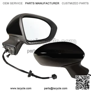 Right Passenger Side Mirror Fits 2016-2019 Chevy Cruze Sedan/Hatchback, Power Glass, Without Heated, Without Blind Spot, Match Mosaic Black Metallic, Replace GM1321541 (3 Pins)