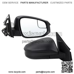 Right Passenger Side Door Mirror Compatible With 2016-2018 Toyota RAV4, Power Glass, Manual Folding, Black, Replace TO1321345, 879100R200 (3 Pins)
