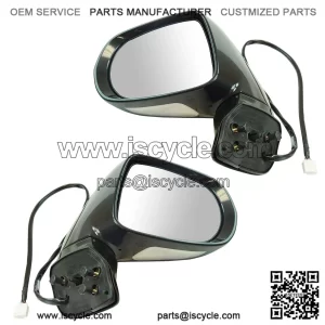 2 Piece Driver and Passenger Side Mirror Assembly Set, Electric Adjustment, Heated, No Memory, Black, Compatible with 2013-2015 Lexus RX350 RX450h (LX1320128 LX1321128)
