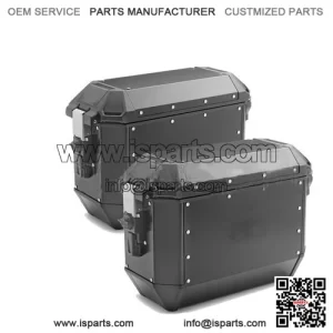 Black 72L Side Suitcases for QJ MOTOR SRT 600 SX (2024) - Large Motorcycle Luggage