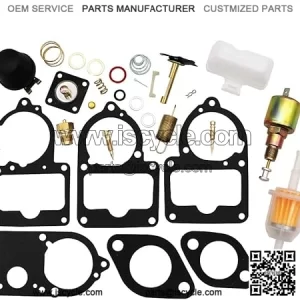 KIPA VW SOLEX Brosol Bocar Carburetor Rebuild Kit for 28 30 34 PICT-3 with Float & 12V Cut Off Solenoid