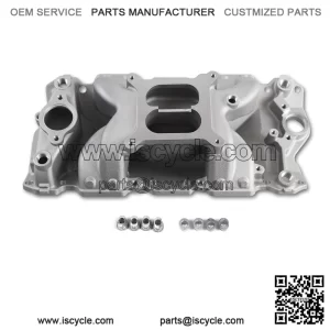 7501 2026 Vortec Air-Gap Intake Manifold ?C Aluminum Dual Plane Compatible with Chevy Small Block SBC 1955-1986 262 265 267 283 302 305 307 327 350 400 V8 Engine ?C Silver